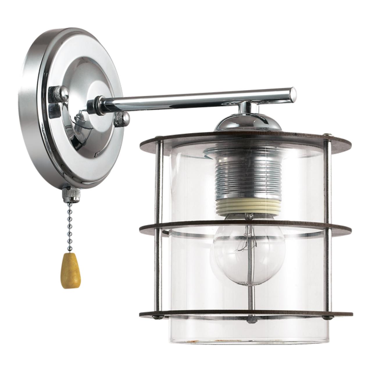 Бра SONEX Rotondum 3504/1W дерево, стекло прозрачное 