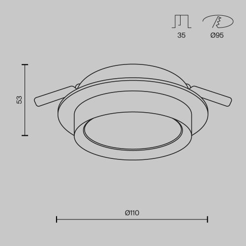 Встраиваемый светильник Maytoni Hoop DL086-GX53-RD-W  фото 2