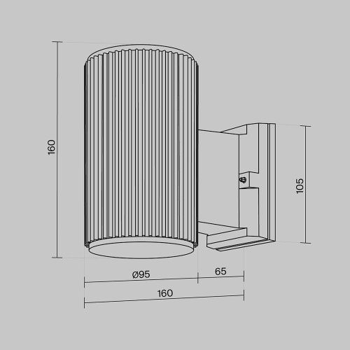 Настенный светильник Maytoni Outdoor O419WL-01B  фото 6