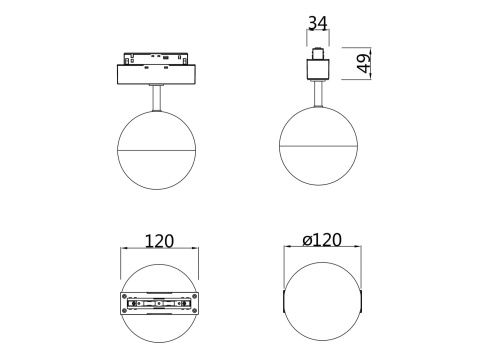 Трековый светильник Technical TR017-2-10W4K-W  фото 2