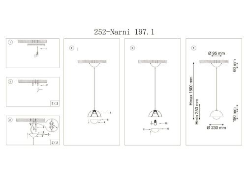 Подвесной светильник Lucia Tucci Narni 197.1 Blu  фото 3
