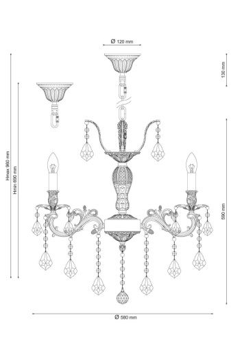 Подвесная люстра Lucia Tucci Barletta 122.6 Antique  фото 3