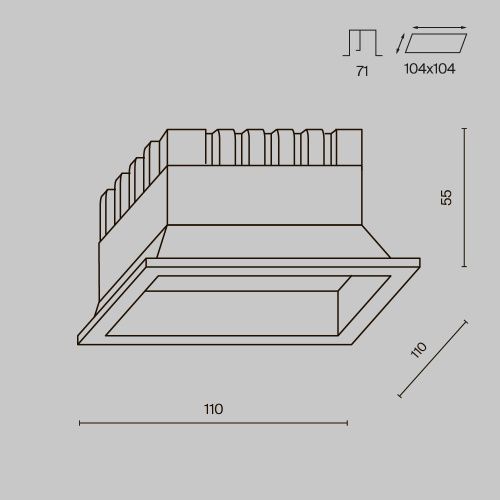 Встраиваемый светильник Technical DL056-12W3-4-6K-W  фото 6