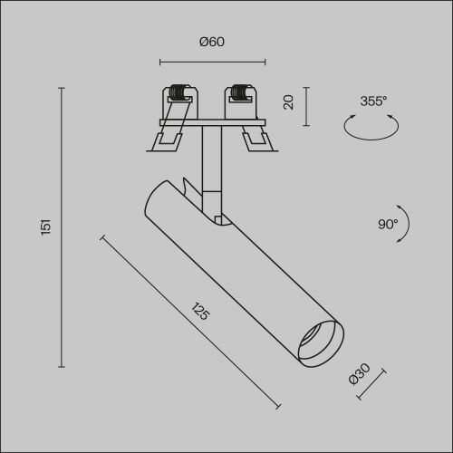 Встраиваемый светильник Technical C141RS-L125-6W3K-W  фото 11